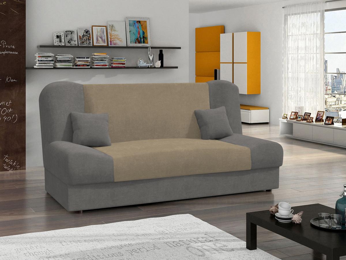 SCHLAFSOFA Jonas Style - Grau, Holz/Textil (195/86/87cm)