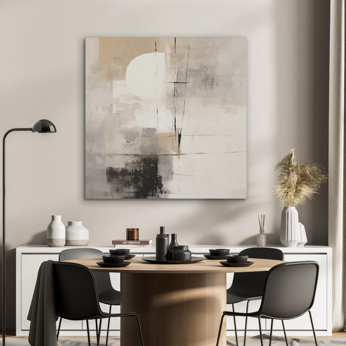 AKUSTIKBILD Abstrakt - Kunst - Grau Akustikpaneele 90x90 cm - Hellgrau, Kunststoff (90/90/0.9cm) - MuchoWow