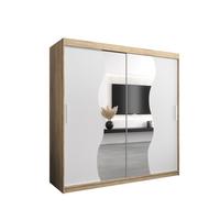 SCHWEBETÜRENSCHRANK 200/200/62 2-türig - Silberfarben/Weiß, Holz/Kunststoff (200/200/62cm) - MÖBEL KRYSPOL