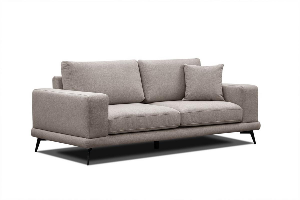 SOFA MEDIOLANE 2,5-Sitzer, taupe - Taupe, Holzwerkstoff/Textil (203/87/96cm) - Wozimo