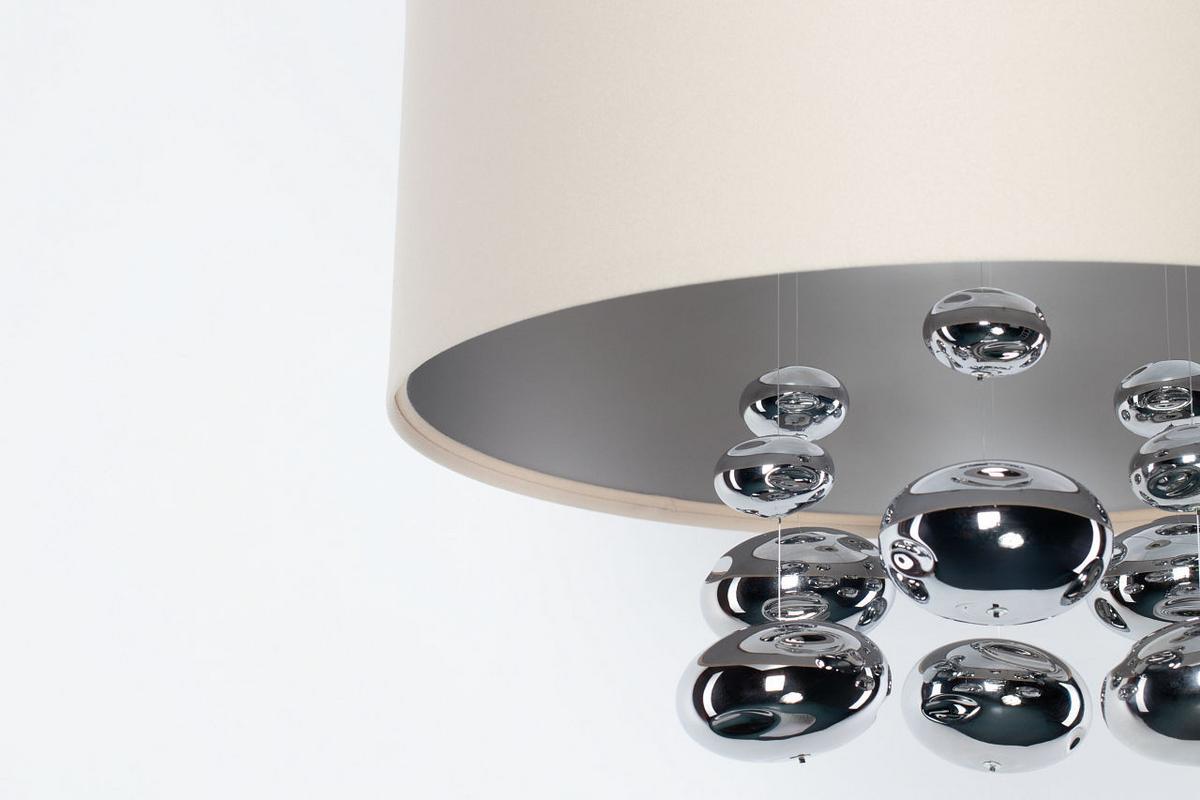 HÄNGELEUCHTE Silber 40/96 cm - Beige/Silberfarben, Kunststoff (40/1/96cm) - ONZENO