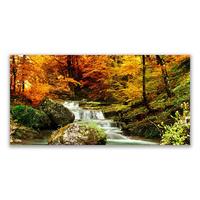 LEINWANDBILD 120x60 cm Herbstlandschaft - Dunkelgrün/Orange, Textil (120/4cm) - TULUP