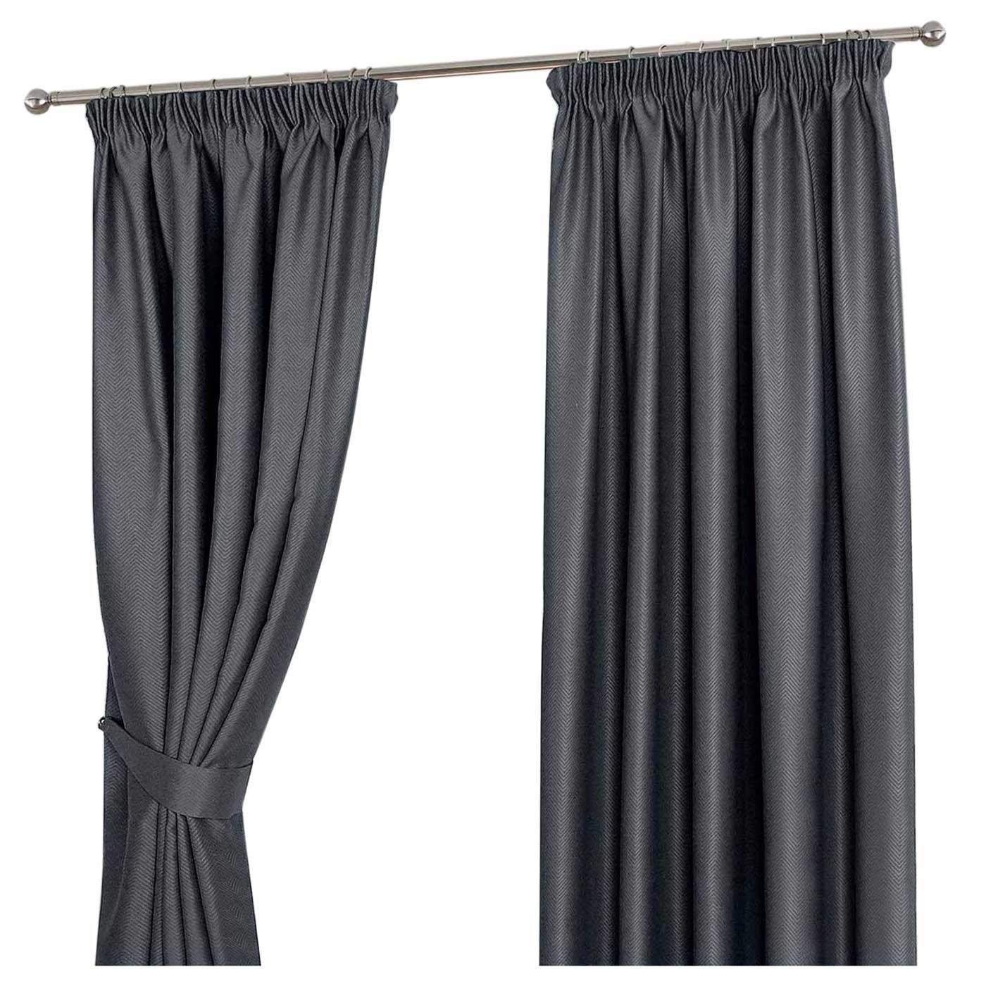 VERDUNKELUNGSVORHÄNGE Fischgrät mit Thermo-Funktion, Kräuselband 117/228 cm - Dunkelgrau, Textil (117/228cm) - Homescapes