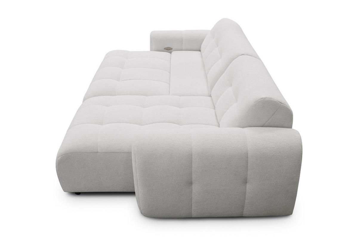 ECKSOFA LUMERO 4-Sitzer RECHTS, hellgrau - Hellgrau/Schwarz, Holz/Textil (275/166cm) - Courtois Laville