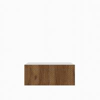 LOWBOARD CAVA 100/41/40 cm, Hängender TV-Schrank Weiß / Eichefarben - Eichefarben/Braun, Holzwerkstoff (100/41/40cm) - MASSENO