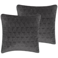 DEKOKISSEN 2er-Set Dunkelgrau 45/45 cm Lalam - Dunkelgrau, Naturmaterialien/Textil (45/45cm) - Beliani