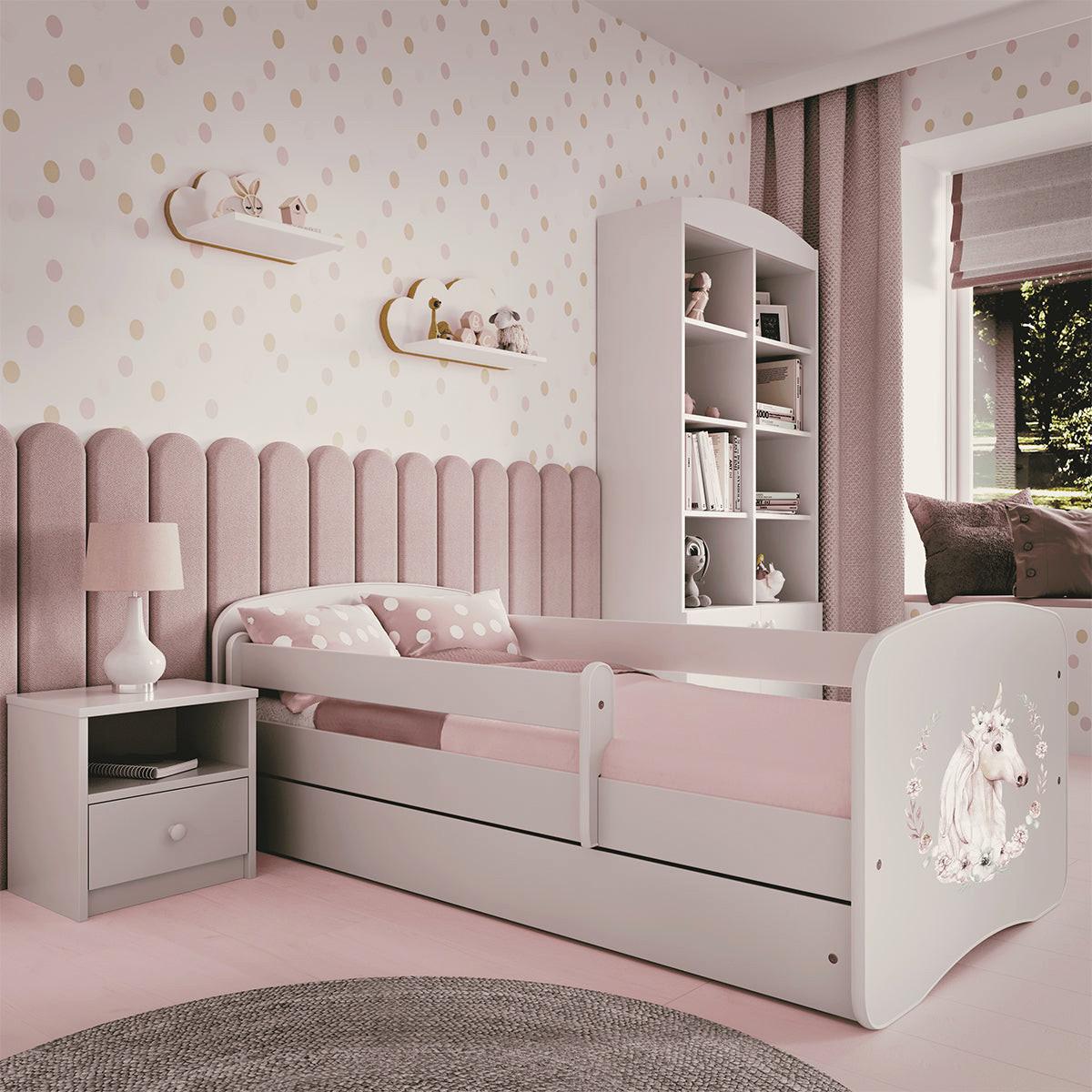 BETT Weiß - Hellrosa/Weiß, Holzwerkstoff (80/180cm) - Petits-meubles
