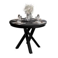 ESSTISCH LUMI, Schwarz - Schwarz, Holzwerkstoff (100/100/75cm) - Lookway
