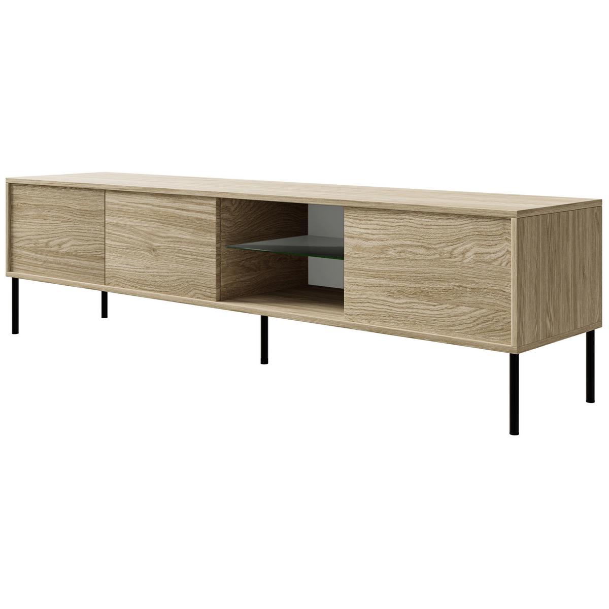 TV-SCHRANK Modivi Holzoptik Eiche 175 cm - Eichefarben/Schwarz, Holzwerkstoff/Metall (175/47.5/31.2cm) - Selsey