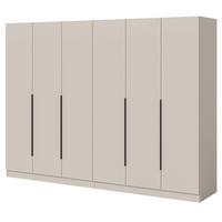 KLEIDERSCHRANK kaschmir 240 x 181 cm, Drehtürenschrank 6-türig - Kaschmir/Schwarz, Holzwerkstoff/Kunststoff (240/181/52cm) - Inn.Furn