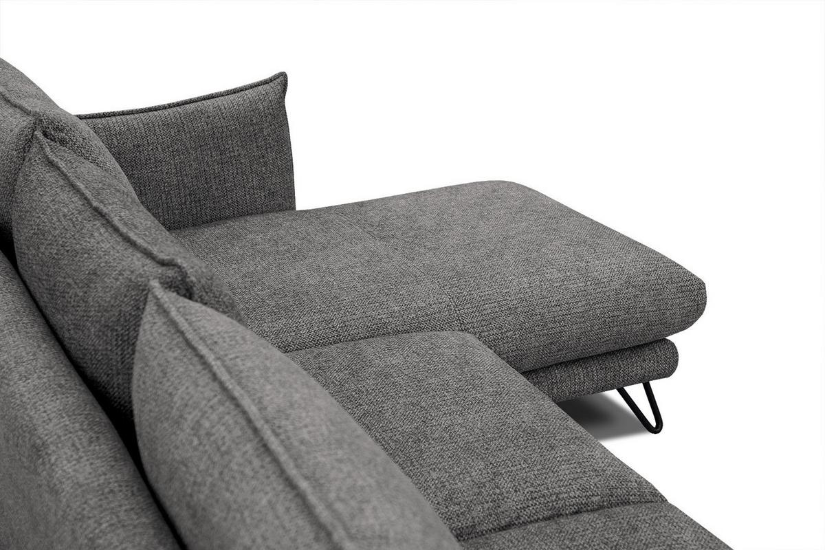 ECKSOFA HOSTEN 4-Sitzer, anthrazit - Anthrazit/Schwarz, Holzwerkstoff/Textil (269/158cm) - Wozimo