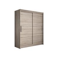 SCHWEBETÜRENSCHRANK Westa I - Silberfarben/Trüffeleichefarben, Holzwerkstoff/Metall (150/200/58cm) - MIRJAN24
