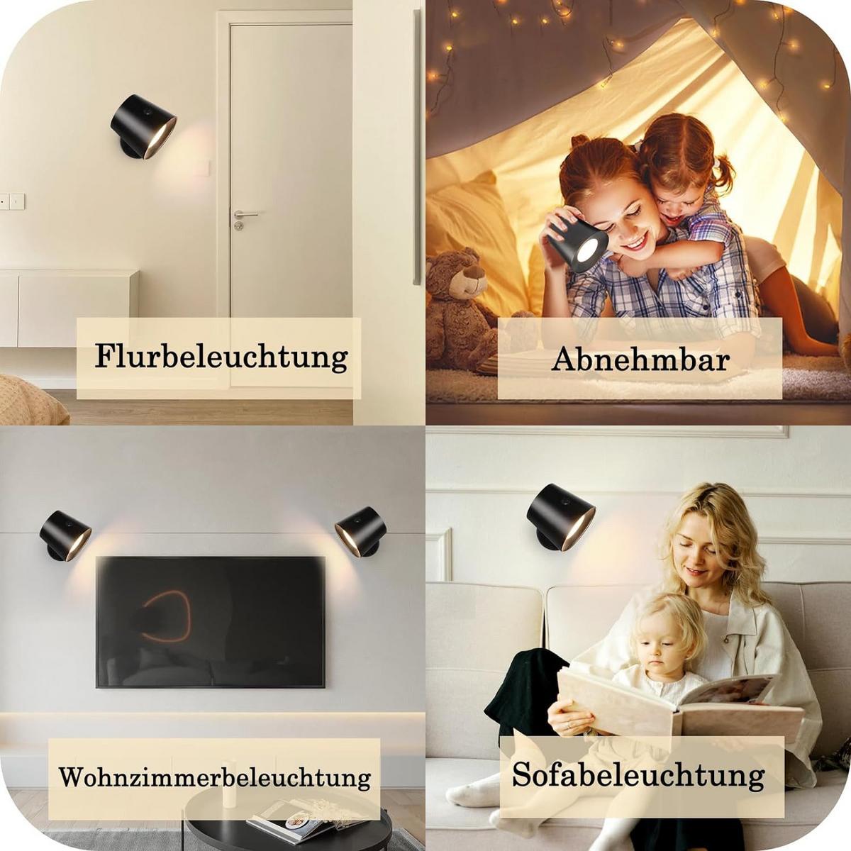 LED WANDLEUCHTE Emma - Schwarz, Kunststoff (9/8/11cm) - Nettlife
