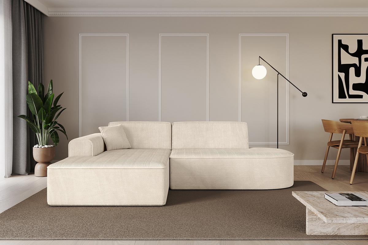 ECKSOFA Ottomane Links IREA-L1-v3 - 232x165x77 cm Beige - Beige, Holzwerkstoff/Textil (232/165cm) - ALTDECOR