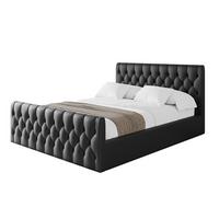 POLSTERBETT mit Bettkasten, Fußteil und Lattenrost, Boxbett mit Matratze H3/H4 - RENO-Z 180x200 Schwarz Kunstleder - Schwarz Hochglanz, Holzwerkstoff/Textil (180/200cm) - ALTDECOR