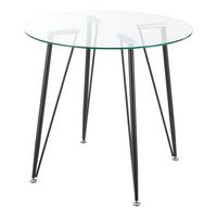 ESSTISCH Huittinen - Transparent/Schwarz, Glas/Metall (80/80/72cm) - [en.casa]