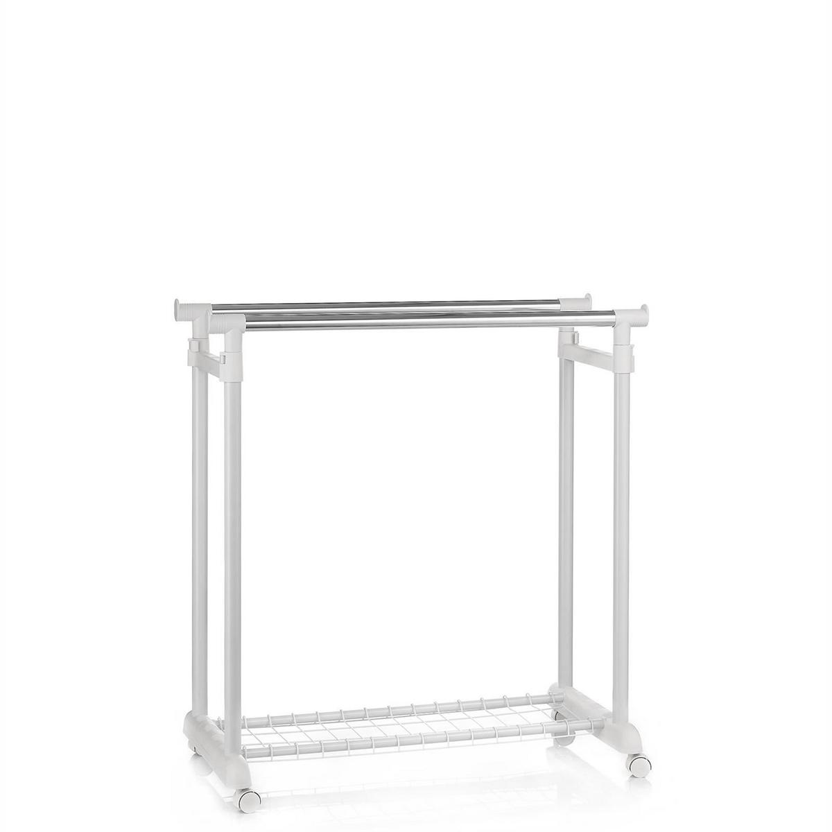GARDEROBENWAGEN GROSSO weiß - Weiß, Metall (83/164/44cm) - IDIMEX