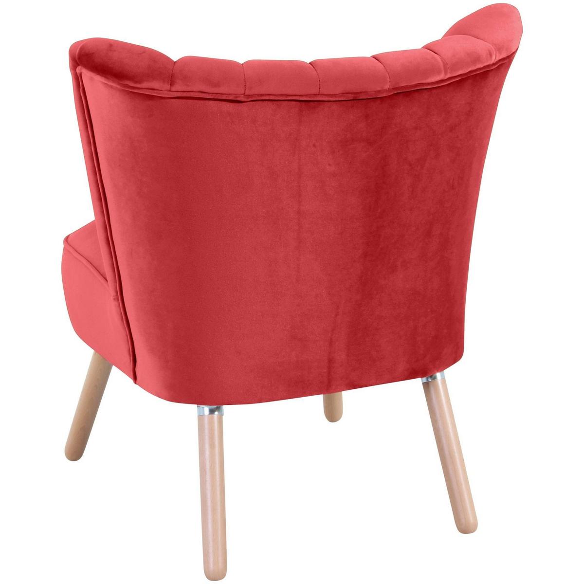 SESSEL Kadisha Bezug Samtvelours Buche natur / rot - Buchefarben/Rot, Kunststoff (70/80/66cm) - 58aufmkessel