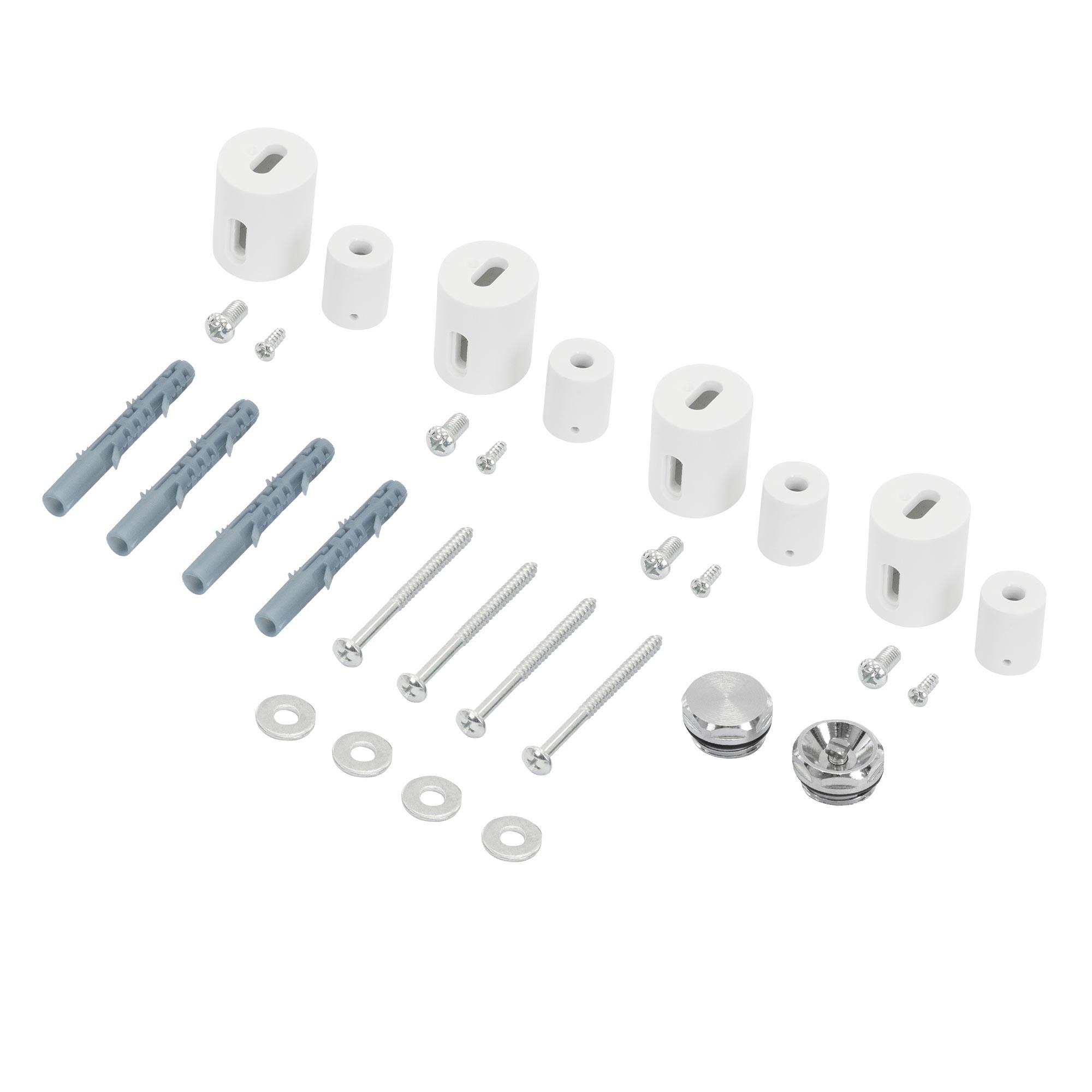 HALTERUNG FÜR DESIGNHEIZKÖRPER Weiß - Weiß, Kunststoff (2/2/3.5cm) - LuxeBath
