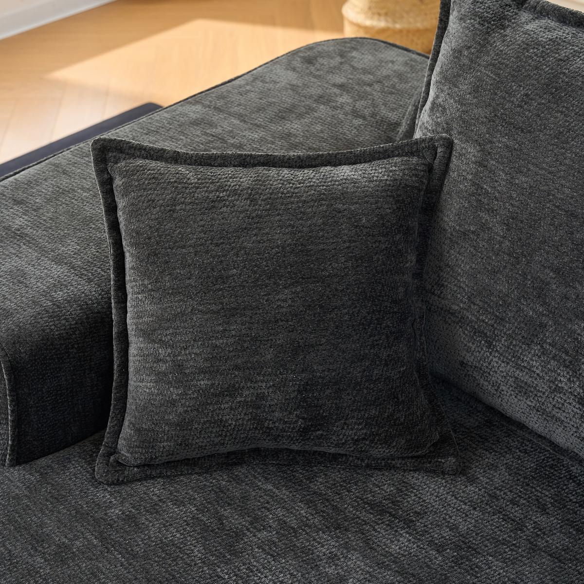 CHAISE LONGUE premium chenille relaxliege montagefrei - Dunkelgrau, Textil (144/65/112cm) - Urban Meuble