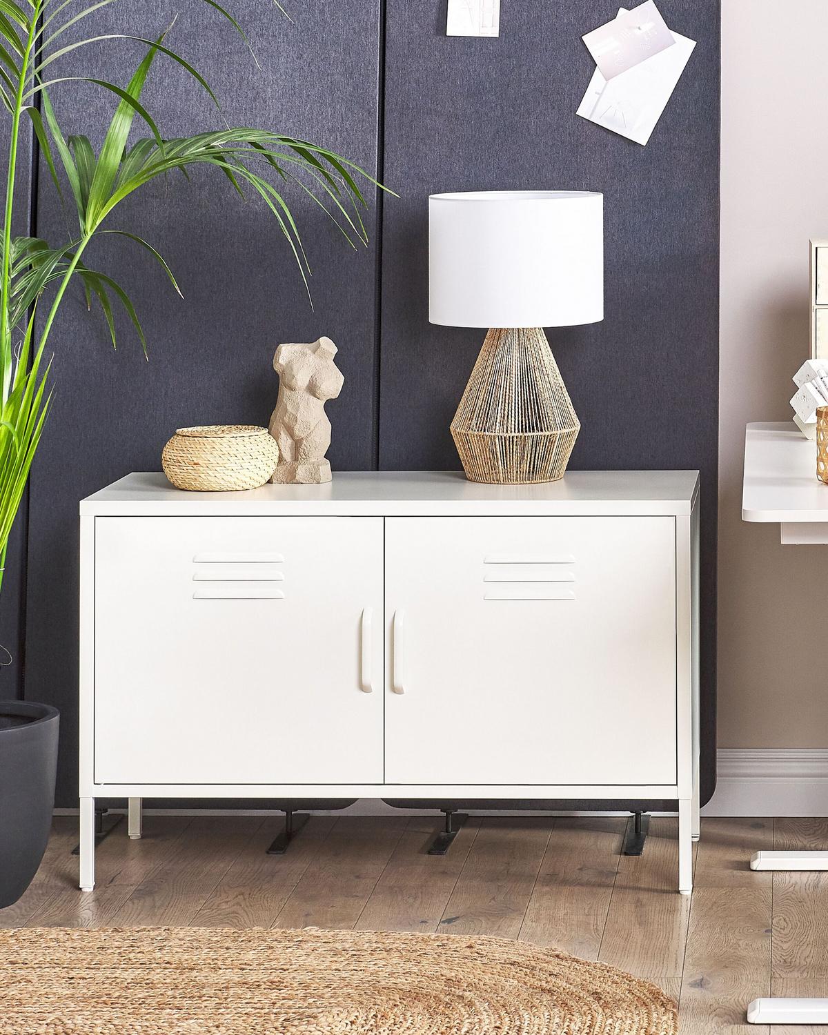BÜROSCHRANK Weiß Uria - Weiß, Metall (100/65/40cm) - Beliani