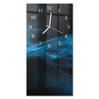 WANDUHR aus Glas 30x60 cm - Abstraktion - Blau, Glas (30/60/0.4cm) - TULUP