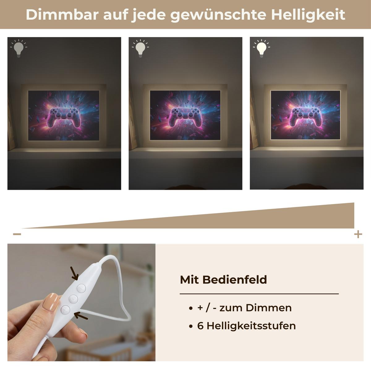 NACHTTISCHLAMPE Controller - Neon - Explosion - Abstrakt 20x15 cm - Violett, Holzwerkstoff (8/20/15cm) - OnlyWow