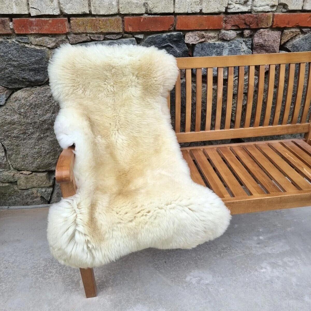 SCHAFFELL Premium Lammfell Natur ungeschoren weiche Wolle Naturweiß ca. 115 cm - Weiß, Fell (65/115cm) - Provellus