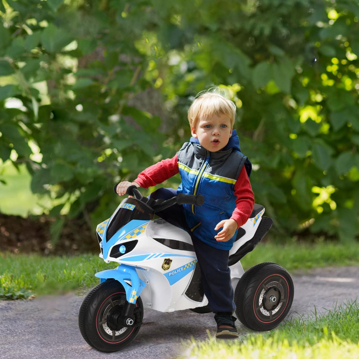 KINDER-RUTSCHAUTO Kunststoff Metall Weiß Blau - Blau, Kunststoff (74/39/48cm) - HOMCOM
