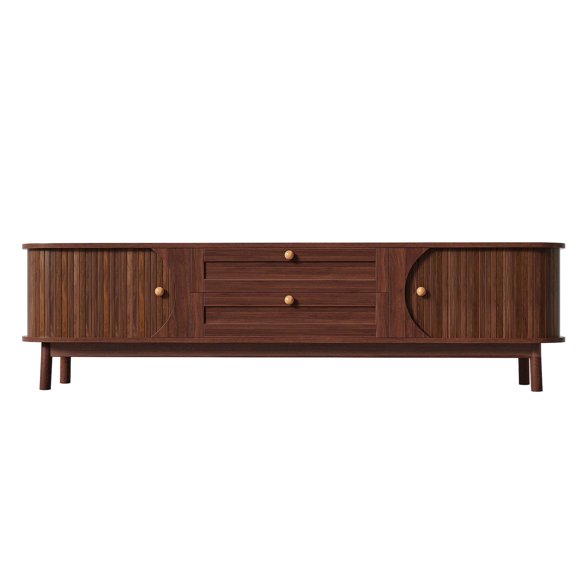 TV-LOWBOARD in Walnuss-Optik, Fernsehschrank mit Schiebetüren - Sonoma Eiche, Holzwerkstoff (170/46/39cm) - Urban Meuble