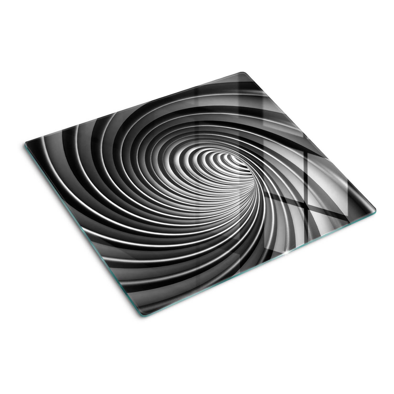 GLASPLATTE 60x52 cm Abstrakter Wirbel - Grau, Glas (60/0.4/52cm) - TULUP