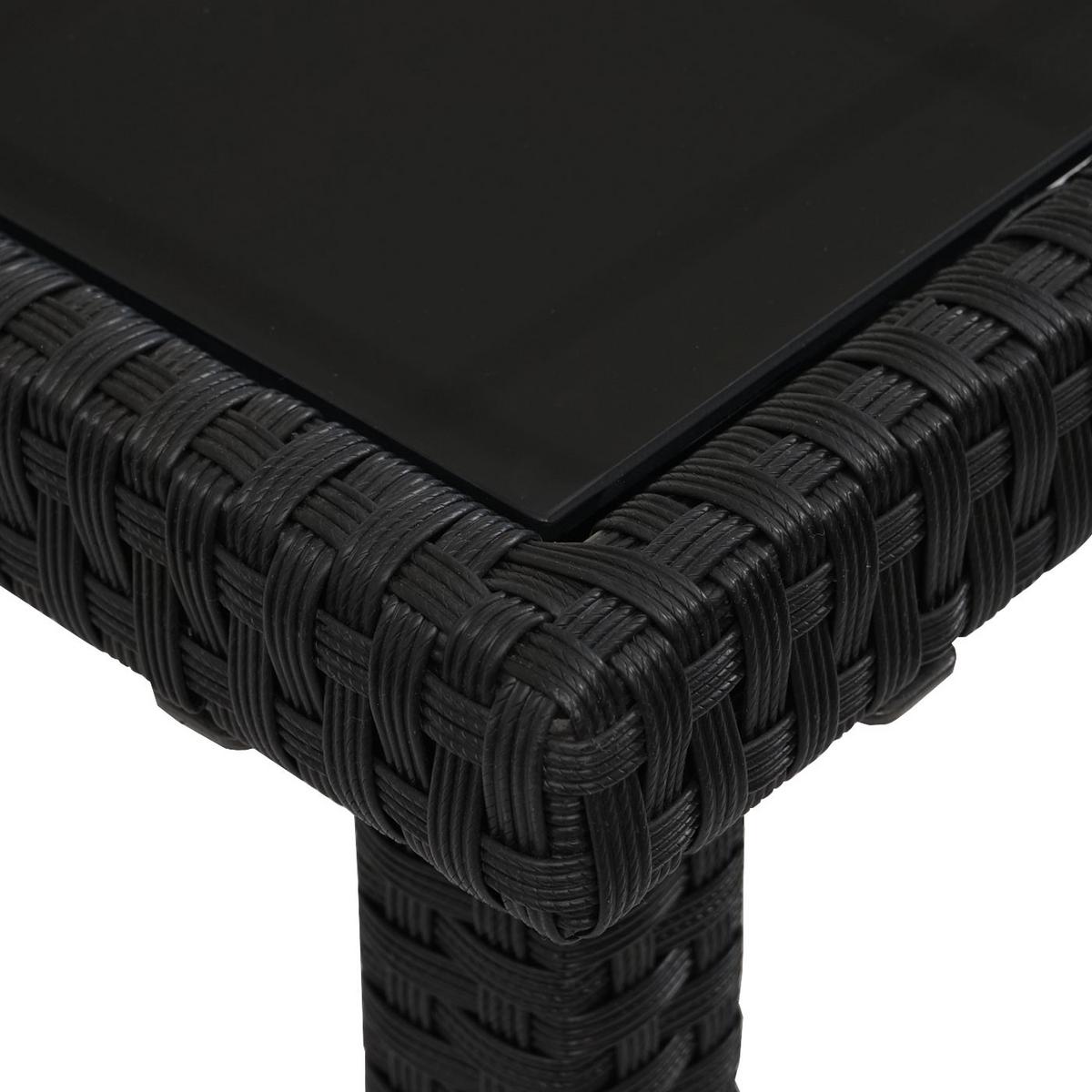 POLY-RATTAN TISCH rechteck Schwarz - Schwarz, Kunststoff (75/120/71cm) - MCW