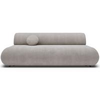 3-SITZER SCHLAFSOFA Hellgrau Chenille - Hellgrau/Schwarz, Kunststoff/Textil (214/74/100cm) - Selsey