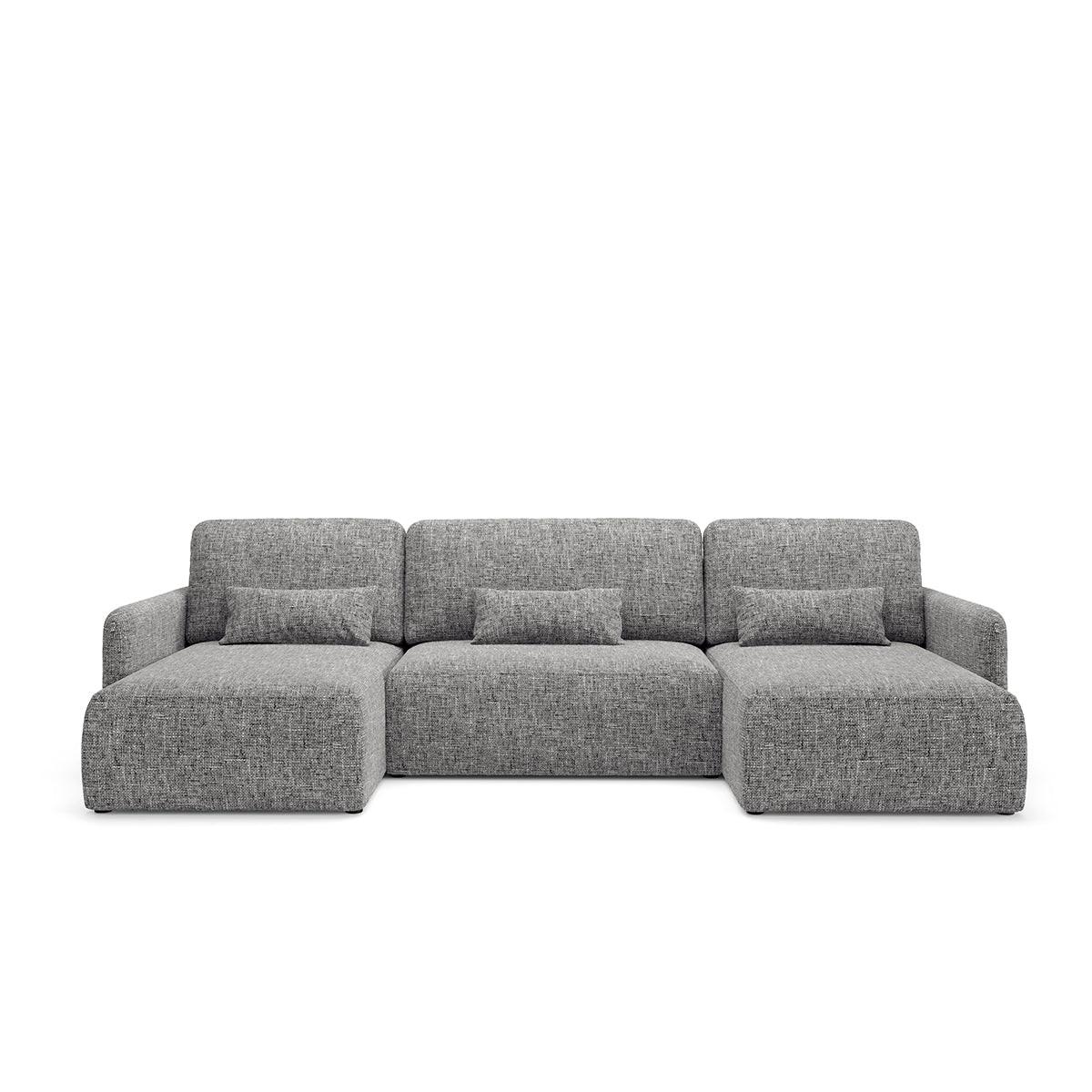 PANORAMASOFA Lazarus 4 Sitzplätze Grau - Grau, Holz (290/86/148cm) - Petits-meubles