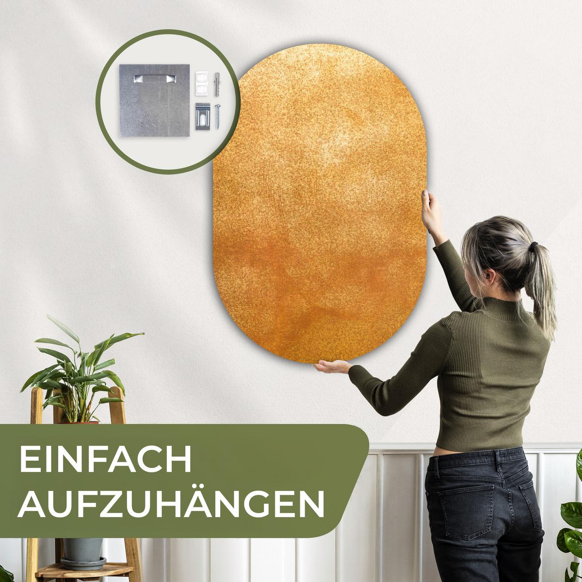 WANDBILD Eisen - Rost - Gold - Metall - Luxus Deko Groß 80x120 cm - Goldfarben, Kunststoff (80/120cm) - MuchoWow