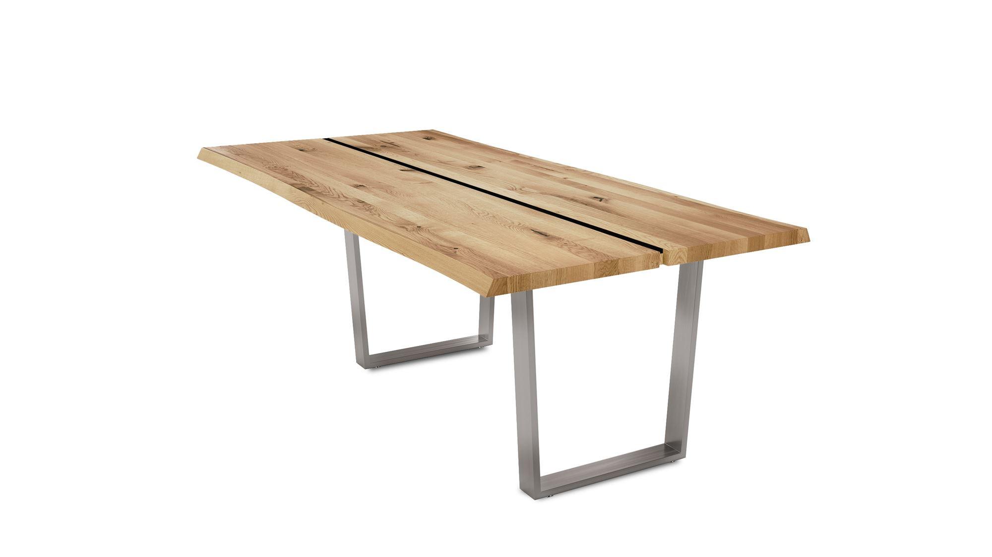 BAUMKANTENTISCH Dannie 8 180x77x90 Massivholztisch Wildeiche geölt - Wildeiche, Holz (180/77/90cm) - 58aufmkessel