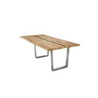 BAUMKANTENTISCH Dannie 8 200x77x100 Massivholztisch Wildeiche geölt - Wildeiche, Holz (200/77/100cm) - 58aufmkessel