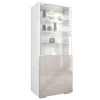 VITRINE Granada Sandgrau Hochglanz - Sandfarben, Holzwerkstoff (50/122.5/34.5cm) - Vladon