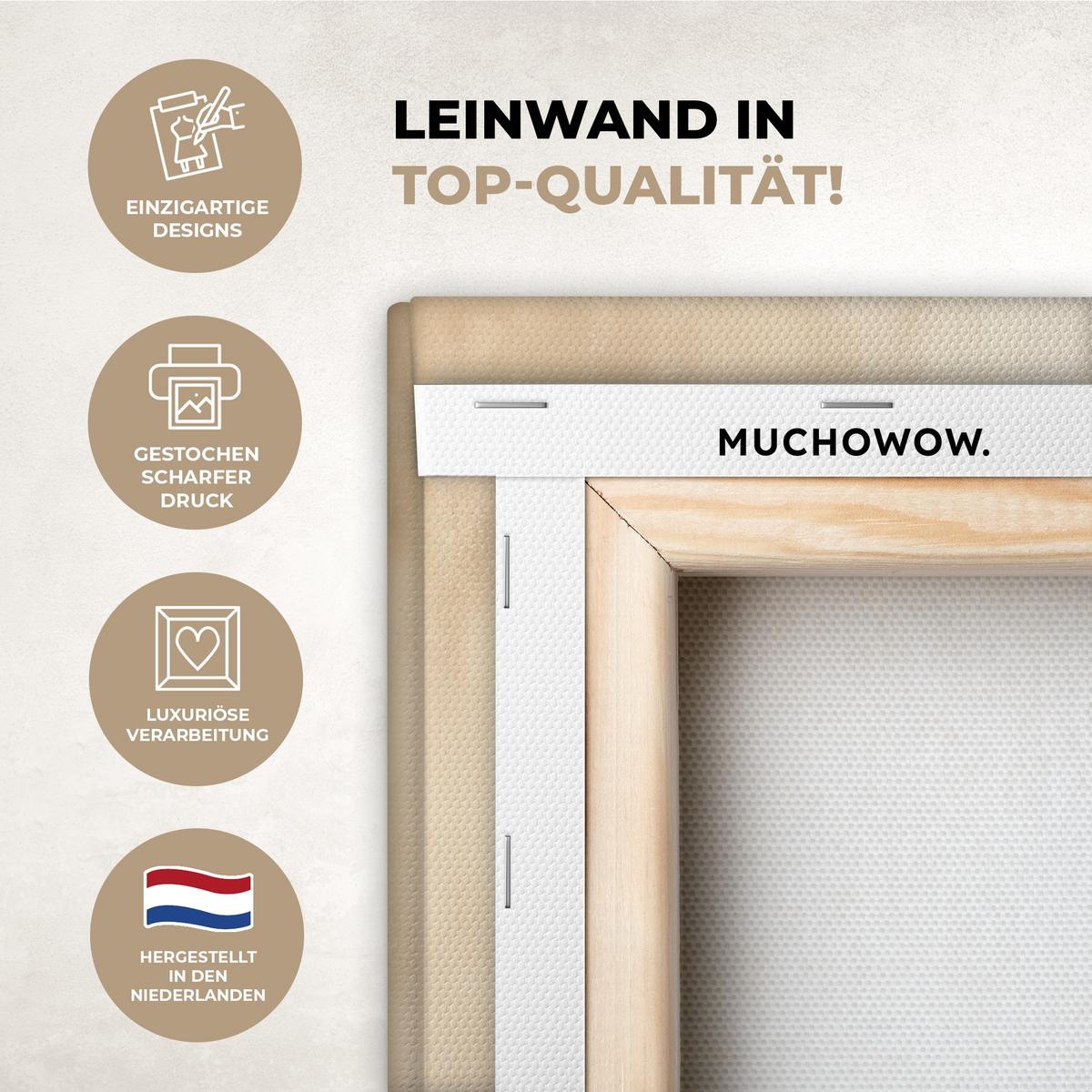 LEINWANDBILD 3er Set Landschaft - Japandi - Beige - Vögel 180x80 cm - Beige, Textil (180/80cm) - MuchoWow