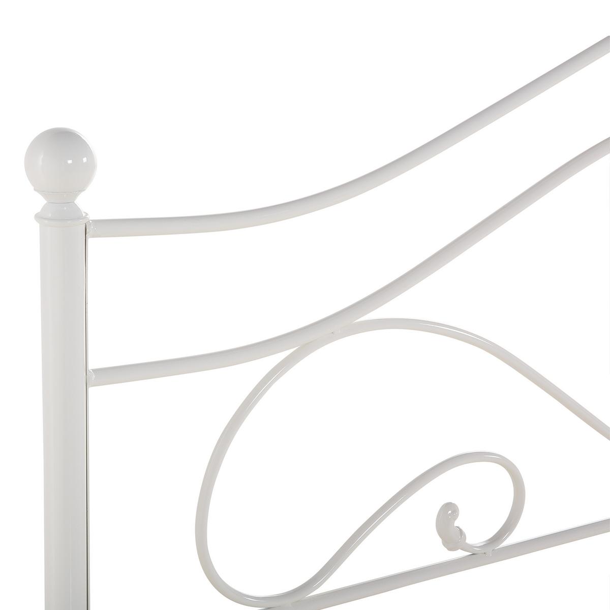 METALLBETT 180/200cm Weiß Lyra - Weiß, Metall (180/200cm) - Beliani