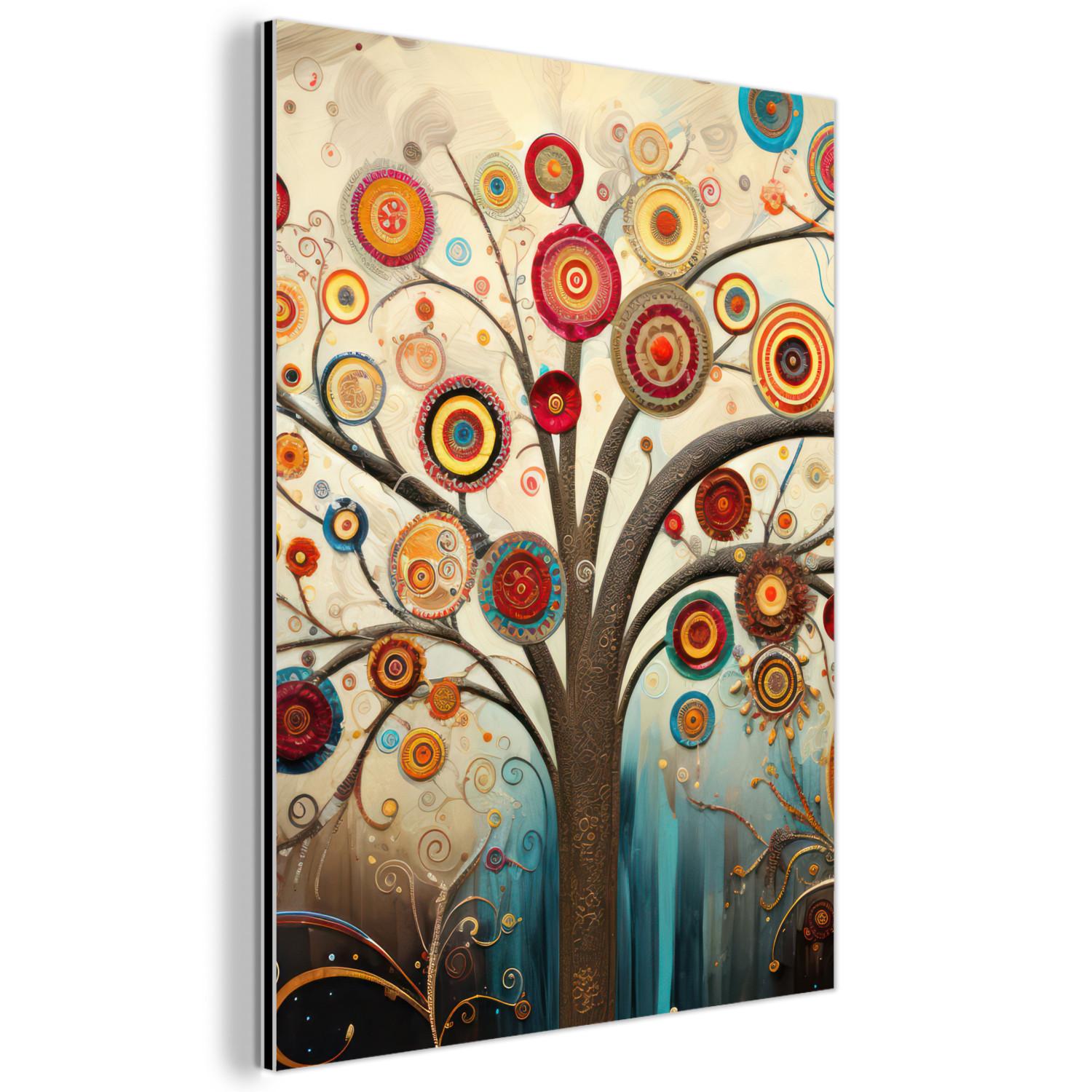 METALLBILD Baum - Baum des Lebens - Farbe 30x40 cm - Braun, Metall (30/40cm) - MuchoWow