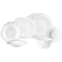 EINSTEIGER-SET Trio Highline weiß-grau 8-tlg. - Weiß/Grau, Keramik (2/2/2cm) - Seltmann Weiden