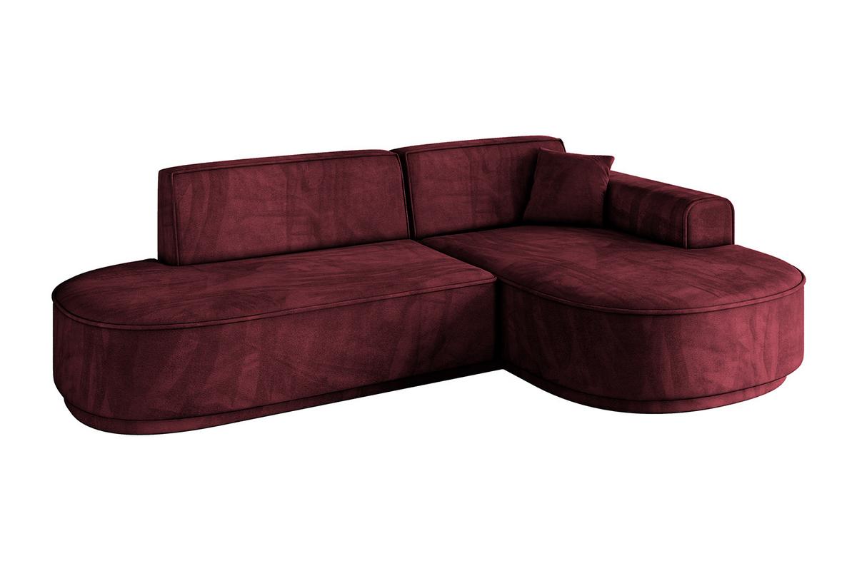 ECKSOFA Ottomane Rechts MARI-L1-v3 - 243x171x83 cm Bordeaux Velours - Bordeaux/Schwarz, Holzwerkstoff/Kunststoff (171/243cm) - ALTDECOR