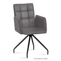 ARMLEHNSTUHL (6er-Set) Devina 52x91x60 Schwarz/Grau - Schwarz/Grau, Kunststoff (60/91/52cm) - 58aufmkessel