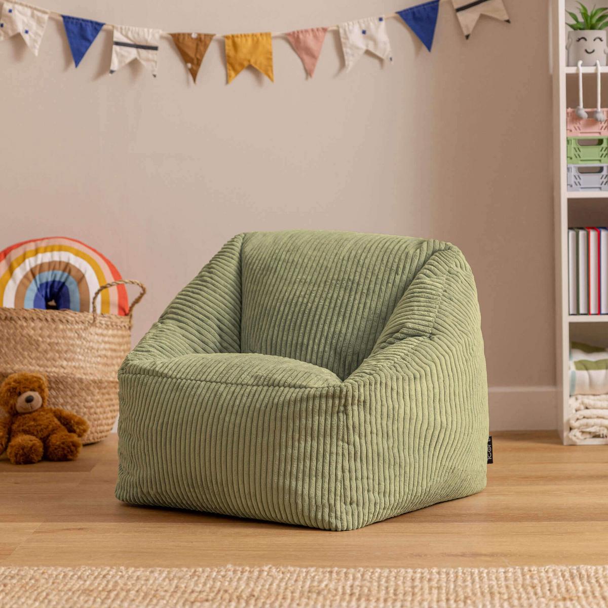 SITZSACK Flauschig für Kinder - Salbeigrün/Grün, Textil (55/44/55cm) - icon