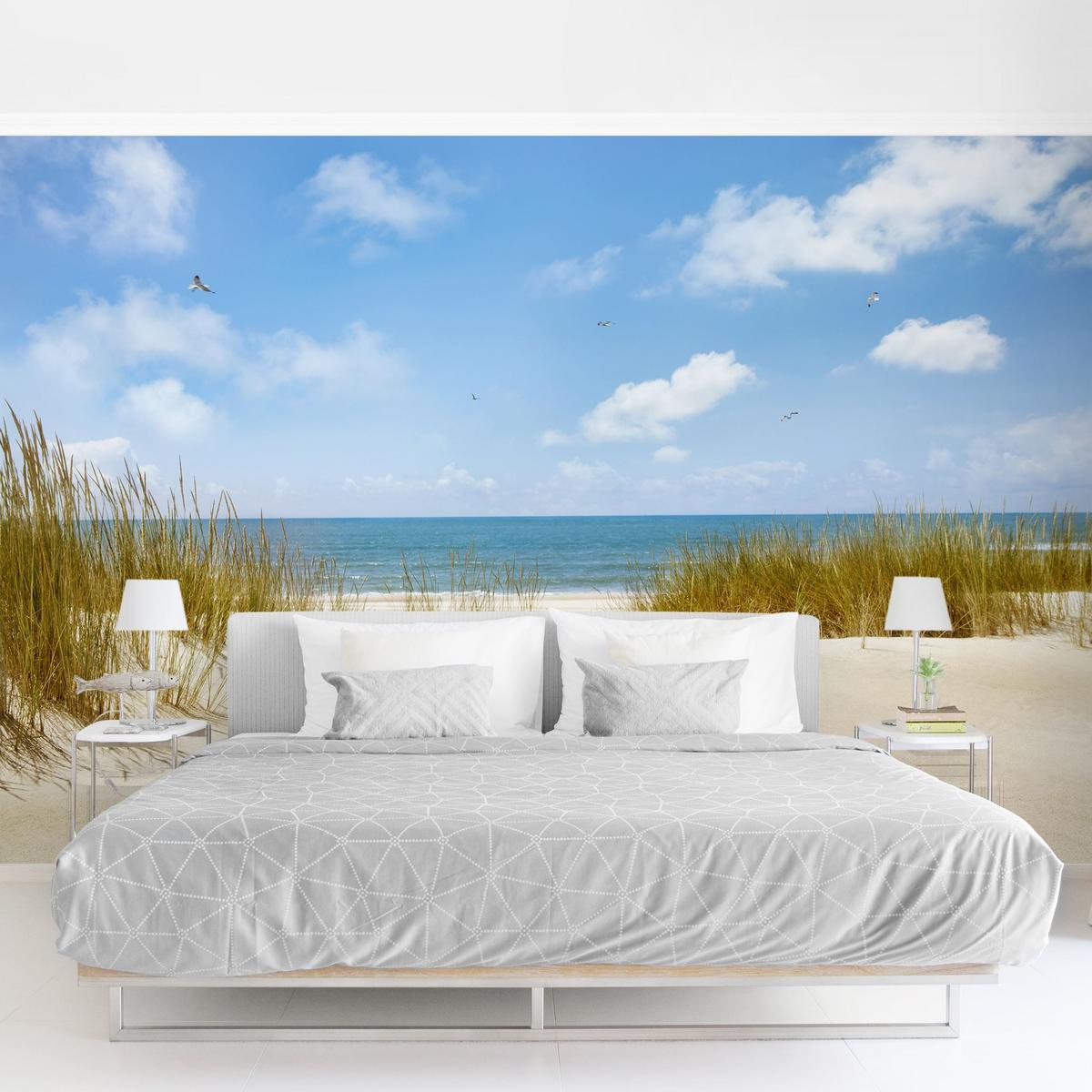 FOTOTAPETE Strand an der Nordsee 288/190 cm - Eichefarben, Papier (288/190cm) - Bilderwelten