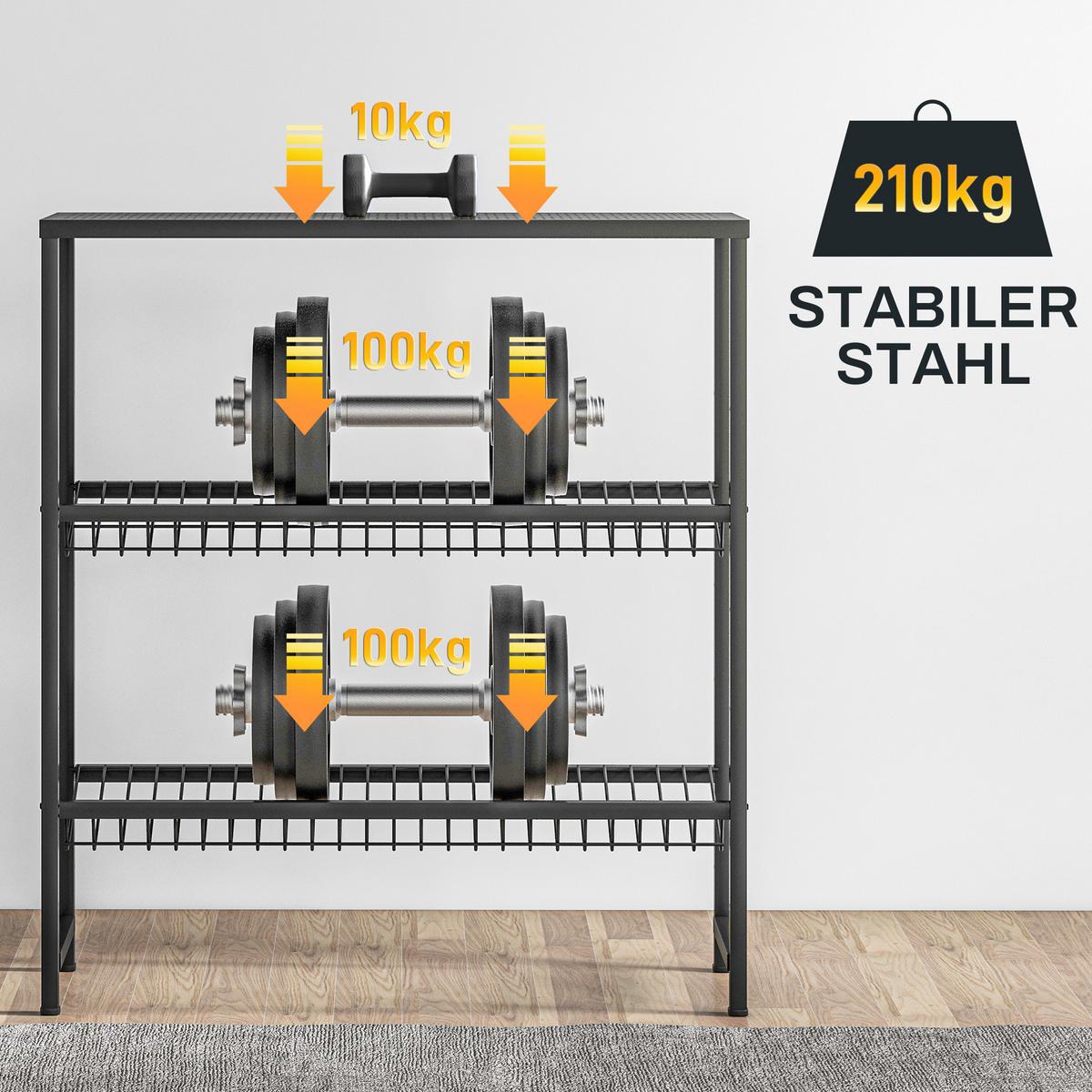 GETRÄNKEKISTENREGAL für 6 Kisten, Getränkeregal mit Verstellbar Regalhöhe - Schwarz, Metall (33/113.5/103cm) - HOMCOM