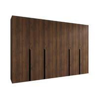 DREHTÜRENSCHRANK Mila I 300 - Nussbaumfarben/Schwarz, Holzwerkstoff/Kunststoff (300/202/52cm) - MIRJAN24