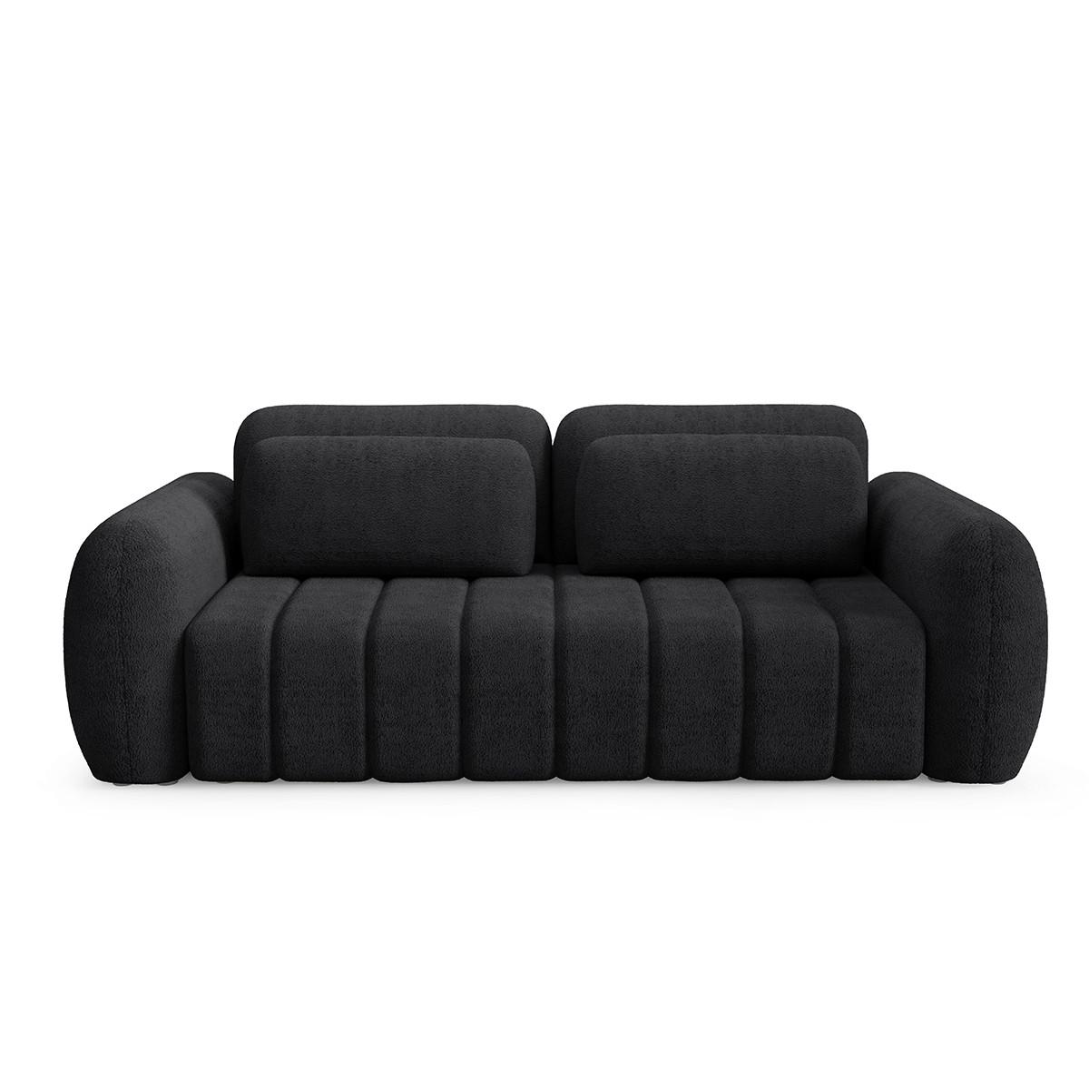 SOFA Cesar 3 Sitzplätze Schwarz - Schwarz, Holz (266/95/110cm) - Petits-meubles