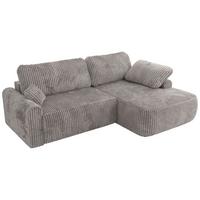 ECKSCHLAFSOFA CUBO L Grau Cord - links - Schwarz/Grau, Kunststoff/Textil (273/187cm) - MKS